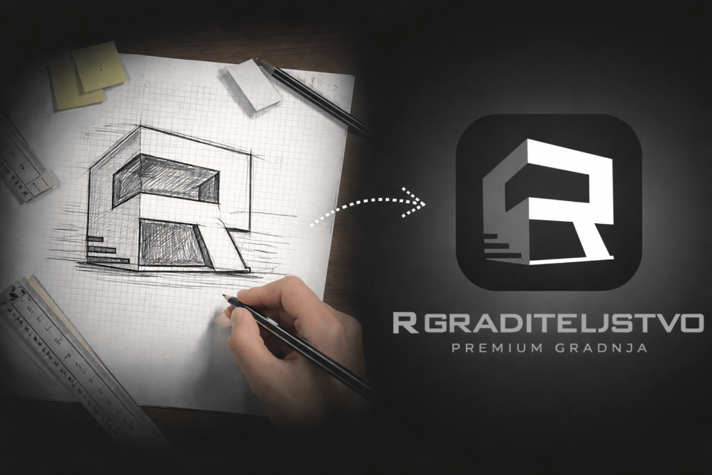 Vrh design logotip - kako je nastao člogo - r-graditeljstvo